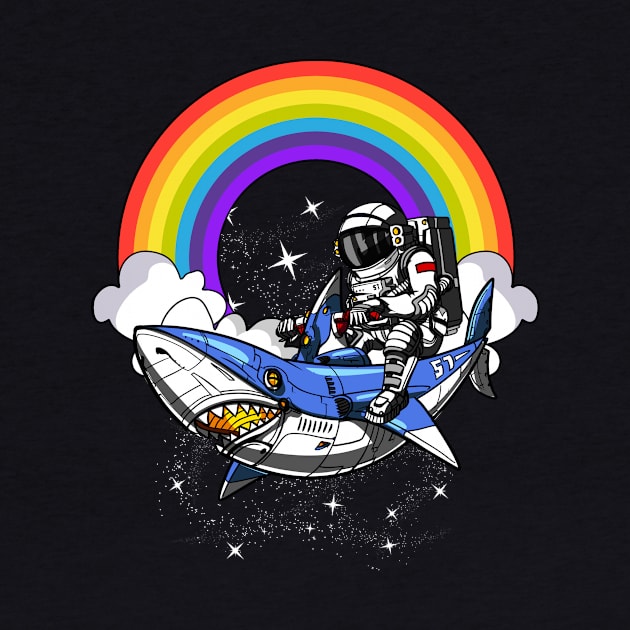 Space Astronaut Riding Shark by underheaven